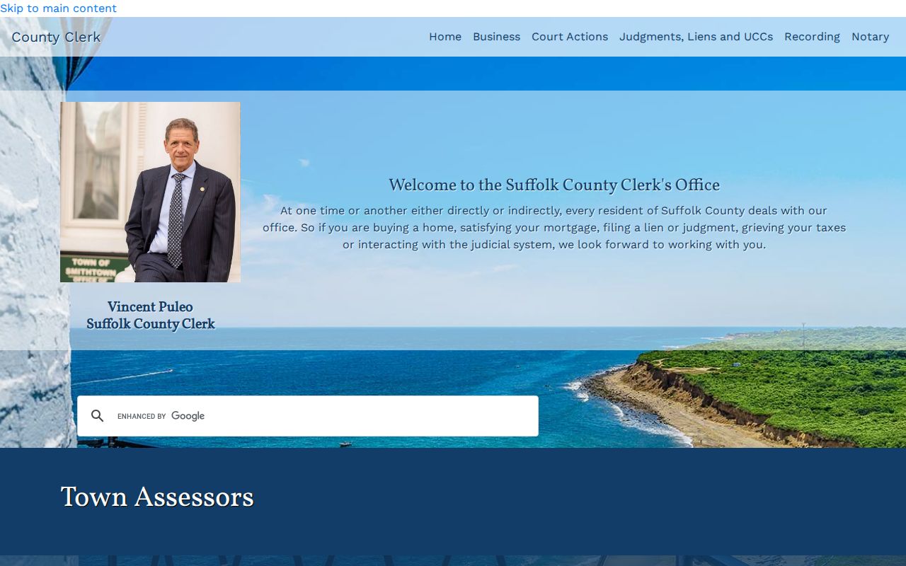 Suffolk County street directory town assessor office listing